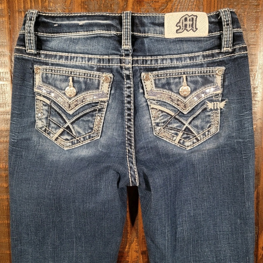 Miss Me Size 12 Youth NWOT Mid Rise Bootcut Stretch - Picture 2 of 8